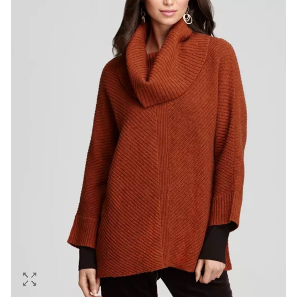 Eileen Fisher Yak & Wool Deep Cowl Neck Dolman Sleeve Sweater